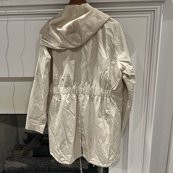 Jou Jou For Versona Women’s Hooded Jacket Cream Lightweight Windbreaker Parka XL - Picture 4 of 11